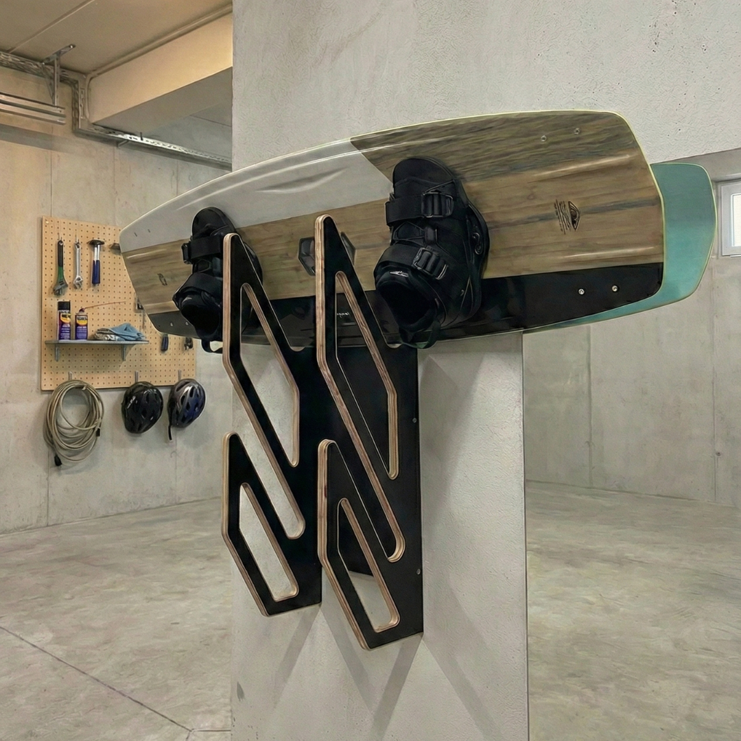 Black Wall Rack for 2 Wakeboards