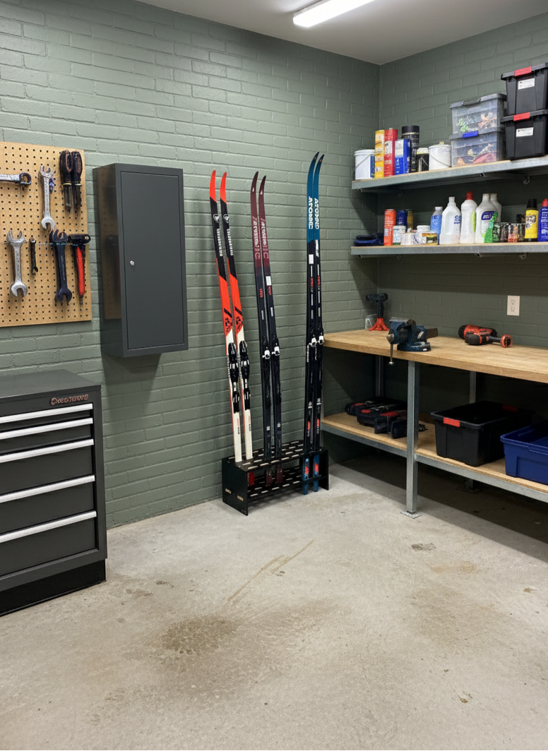 Drveni stalak za 14 pari skija za trčanje