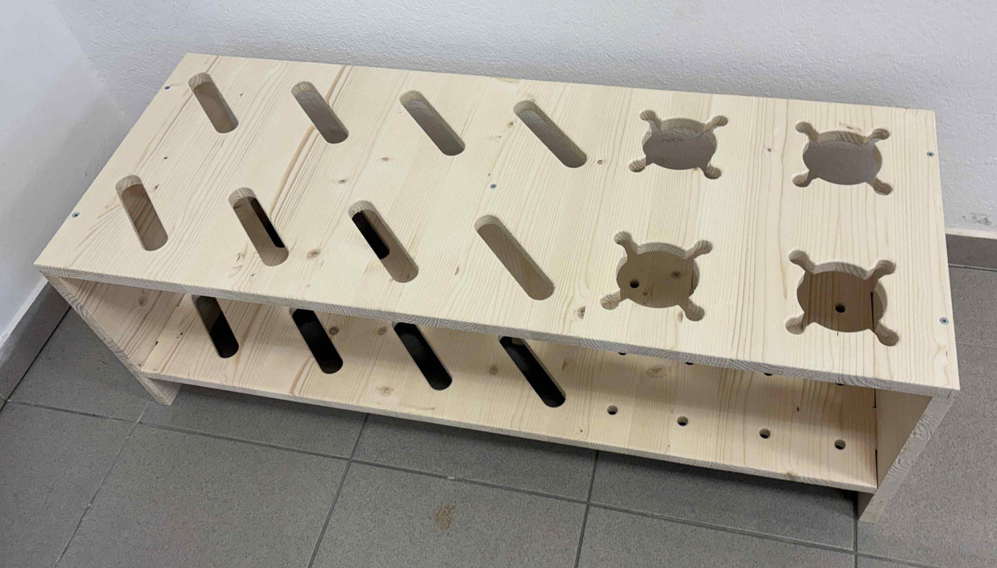 Kombinirani drveni stalak za skije i štapove - Prirodna