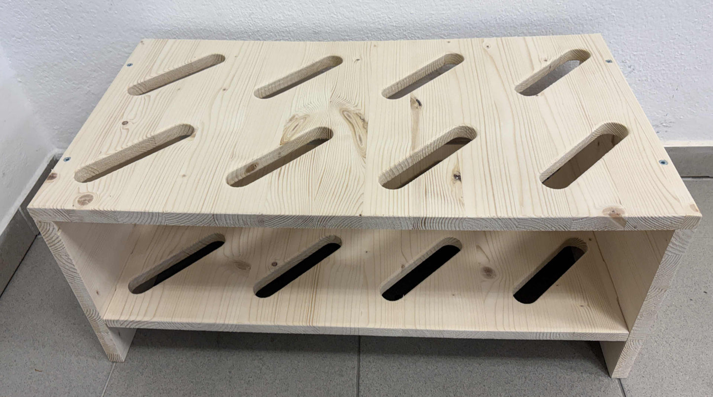 Drveni stalak za skije - 8 pari, 61 × 33 cm - Prirodna